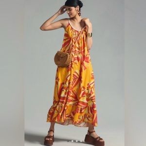 FARM Rio NWT Scoop Neck Maxi Dress in Orange/ yellow.